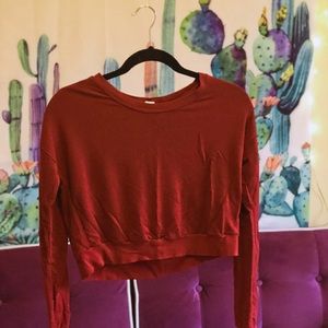 Forever21 red crop sweater